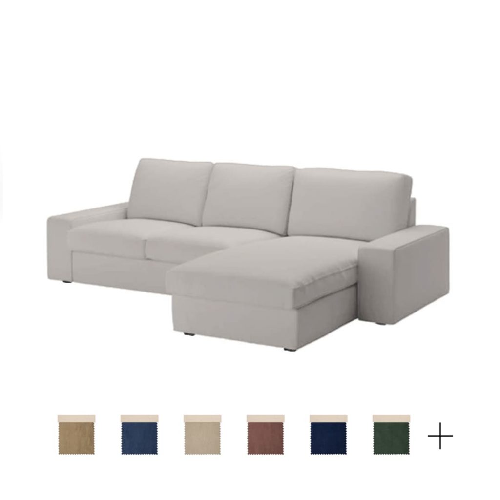 IKEA Kivik 2zits met Chaise Longue Hoes Norsemaison