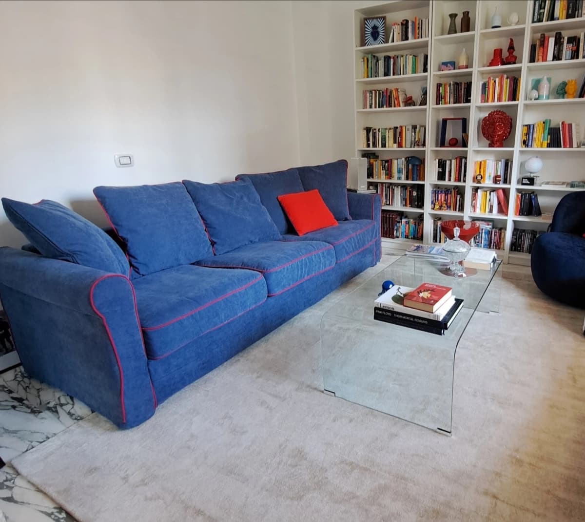 Grönlid Chenille Blauw #41 Red Piping pichi